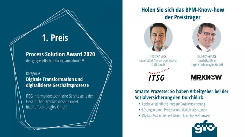 Process Solution Award gfo 2020 2 ITSG Inspire MrKnow